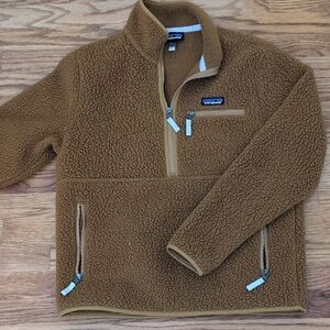 Patagonia Women's Tan Teddy Zip-Up Fleece Sweater
